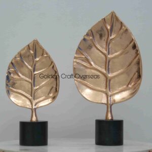 Rose Gold Plated Table Showpieces in aluminium with black marble base